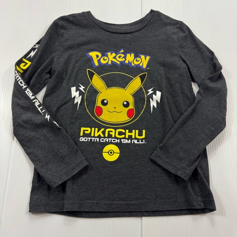 B76. Jumping Beans Pokémon Pikachu Long Sleeve Shirt - Charcoal (8)